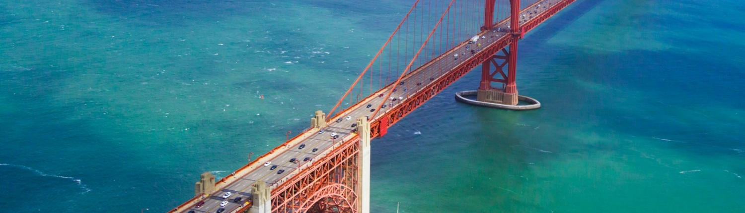 aerial view of Golden Gate Bridge