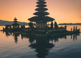 temple in between body of water